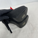 women Bordello NIB Teeze-04 Glitter Platform Pumps Black Shoes 8