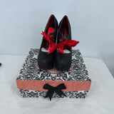 women Bordello NIB Teeze-04 Glitter Platform Pumps Black Shoes 8