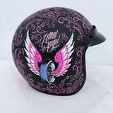 New Vega X-380 Open Face Motorcycle Helmet Lethal Angel Pink Wings w/Bag Uncatagorized XL