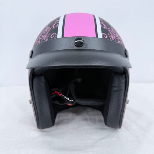 New Vega X-380 Open Face Motorcycle Helmet Lethal Angel Pink Wings w/Bag Uncatagorized XL
