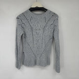 women Vince Cable Knit Wool Blend Ice Blue Sweater XS