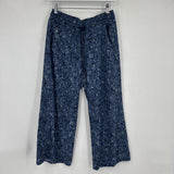women Athleta Avenue Wide Leg Crop Blue Camo Pants 6