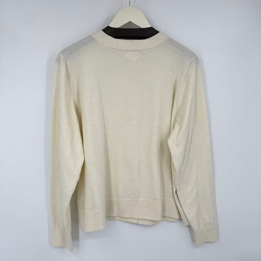 women Caslon Cardigan Cream Sweater 2X