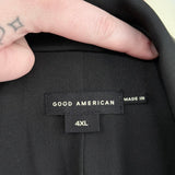 women Good American NWT Classic Sculpted Scuba Knit Blazer Black Jacket 4XL