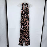 women Diane Von Furstenburg for Target Leopard Halter Pink Brown Black Jumpsuit/Romper XS