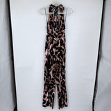 women Diane Von Furstenburg for Target Leopard Halter Pink Brown Black Jumpsuit/Romper XS