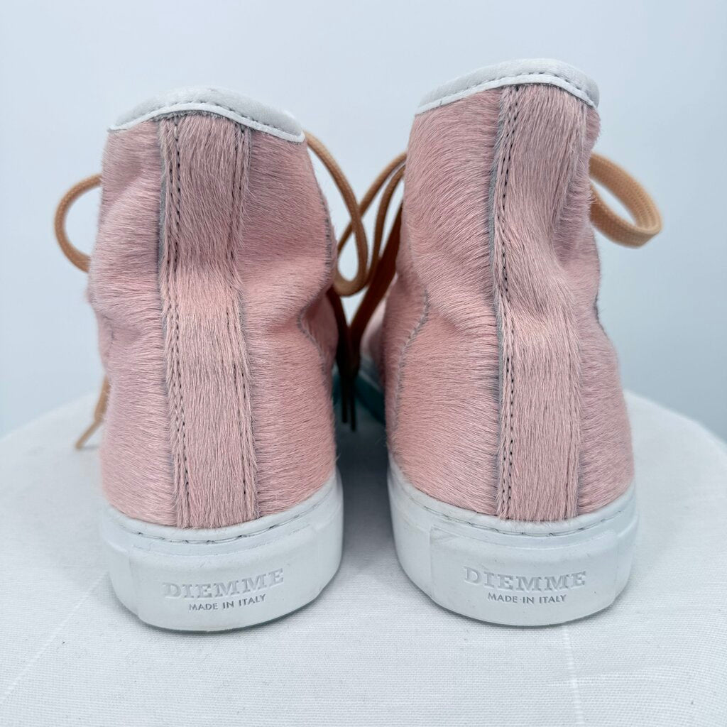 unisex Diemme Veneto High Italian Calf Hair Pink White Shoes IT40/US W 9.5 & M 7.5