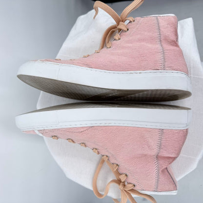 unisex Diemme Veneto High Italian Calf Hair Pink White Shoes IT40/US W 9.5 & M 7.5