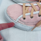 unisex Diemme Veneto High Italian Calf Hair Pink White Shoes IT40/US W 9.5 & M 7.5