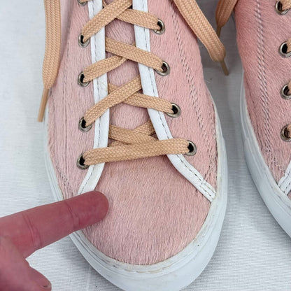 unisex Diemme Veneto High Italian Calf Hair Pink White Shoes IT40/US W 9.5 & M 7.5