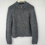 women Ann Taylor Vintage Merino Cardigan Gray Sweater L