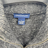 women Ann Taylor Vintage Merino Cardigan Gray Sweater L