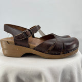women Dansko Leather Sandals Brown Shoes 40/9.5