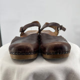 women Dansko Leather Sandals Brown Shoes 40/9.5