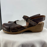women Dansko Leather Sandals Brown Shoes 40/9.5