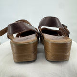 women Dansko Leather Sandals Brown Shoes 40/9.5