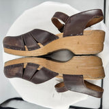 women Dansko Leather Sandals Brown Shoes 40/9.5