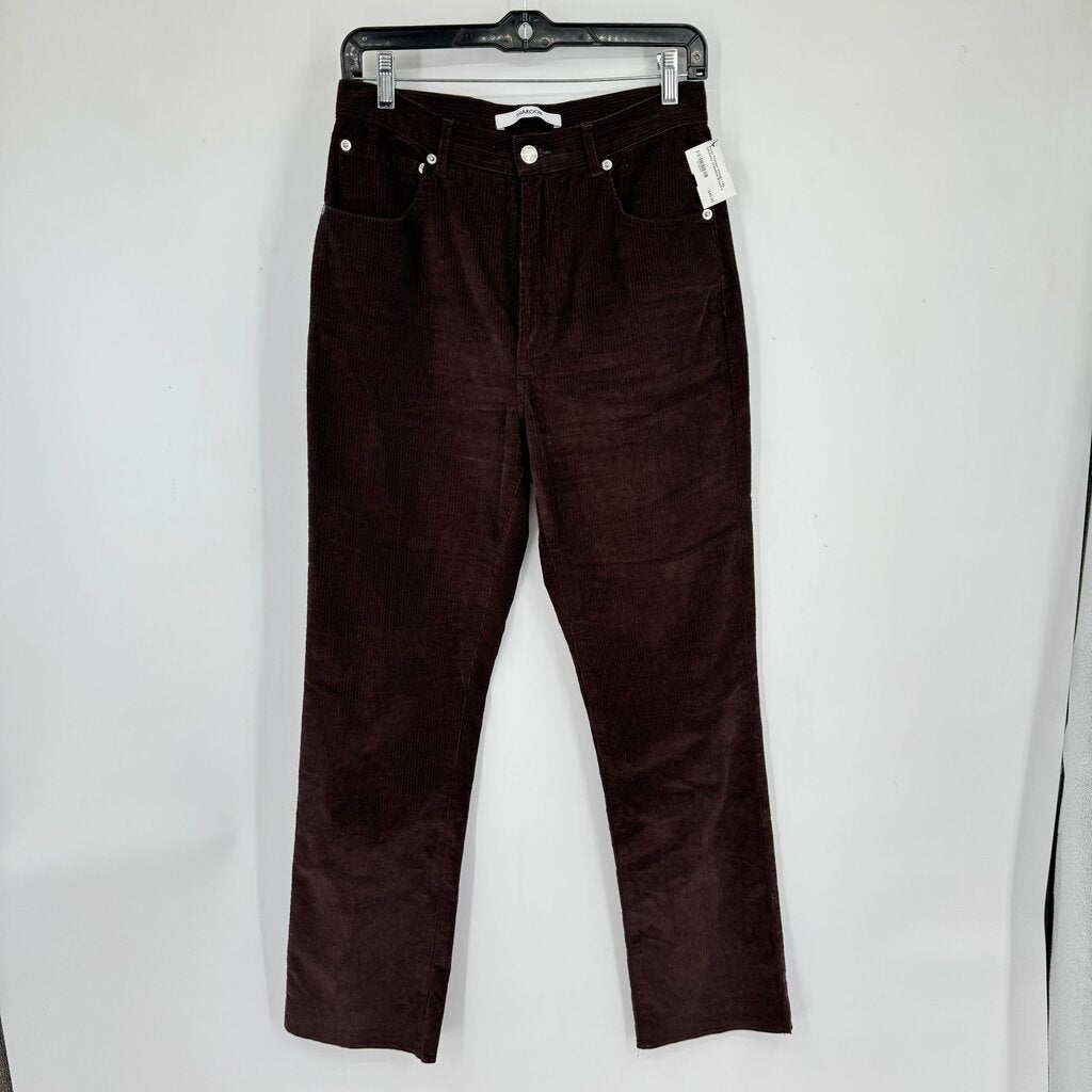 women Thakoon Striaght Leg Corduroy Chocolate Brown Pants 8