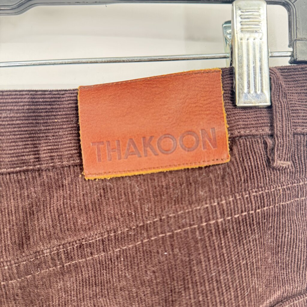 women Thakoon Striaght Leg Corduroy Chocolate Brown Pants 8