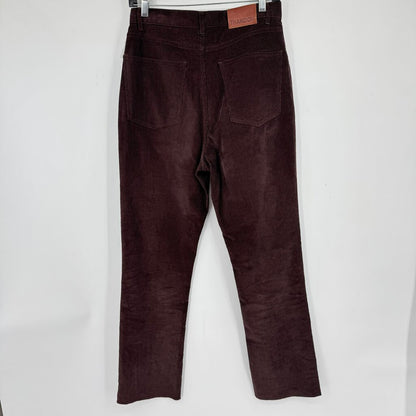 women Thakoon Striaght Leg Corduroy Chocolate Brown Pants 8
