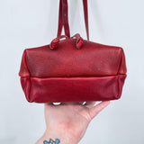 women Portland Leather Goods Small Bucket Bag Chili Red Purse