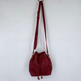 women Portland Leather Goods Small Bucket Bag Chili Red Purse