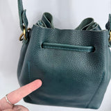 women Portland Leather Goods Small Bucket Bag Lagoon Green Blue Purse