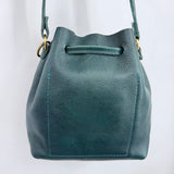 women Portland Leather Goods Small Bucket Bag Lagoon Green Blue Purse