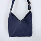 women Portland Leather Goods NWOT Small Suede Naomi Shoulder Bag Alaska Blue Purse