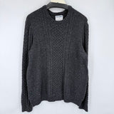 men Old Navy Cotton Blend Cable Knit Charcoal Gray Sweater XL