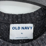 men Old Navy Cotton Blend Cable Knit Charcoal Gray Sweater XL