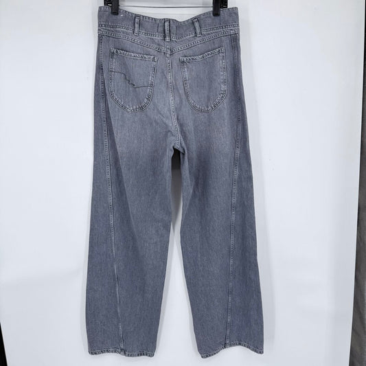 women We the Free Mid Rise Barrel Archive Grey Jeans 31/12