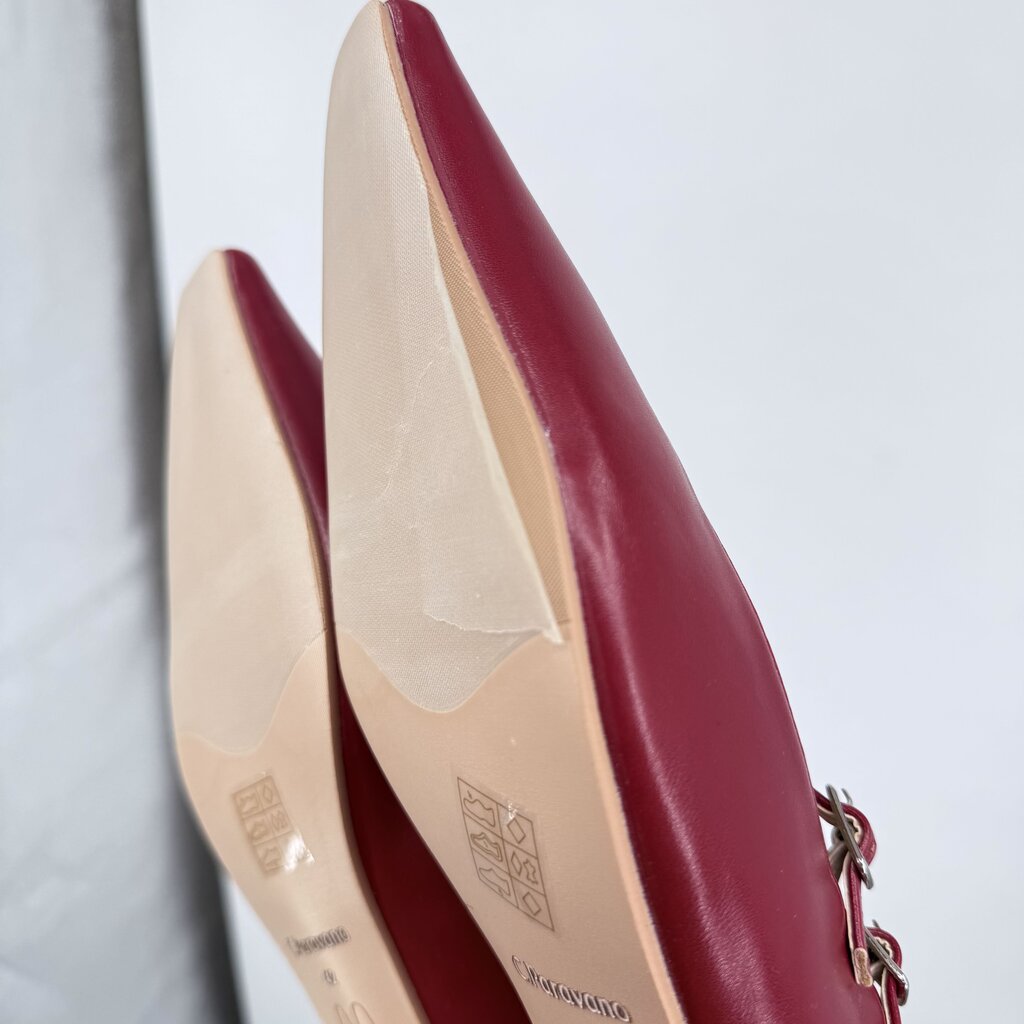 women C. Paravano Alva Double-Strap Block Heel Red Shoes 42/11.5