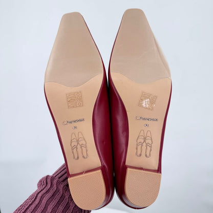 women C. Paravano Alva Double-Strap Block Heel Red Shoes 42/11.5