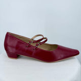 women C. Paravano Alva Double-Strap Block Heel Red Shoes 42/11.5