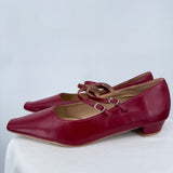 women C. Paravano Alva Double-Strap Block Heel Red Shoes 42/11.5