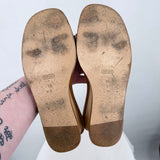 women Coach Vintage 90's Honey Wedge Sandals Red Tan Shoes 10B