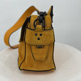 women Rag & Bone Micro Pilot Suede & Leather Satchel Goldenrod Purse