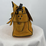 women Rag & Bone Micro Pilot Suede & Leather Satchel Goldenrod Purse