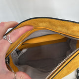 women Rag & Bone Micro Pilot Suede & Leather Satchel Goldenrod Purse