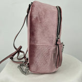women Victoria's Secret Jeweled Velvet Mini Backpack Dusty Rose Purse