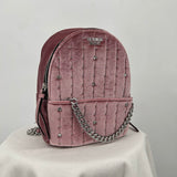 women Victoria's Secret Jeweled Velvet Mini Backpack Dusty Rose Purse