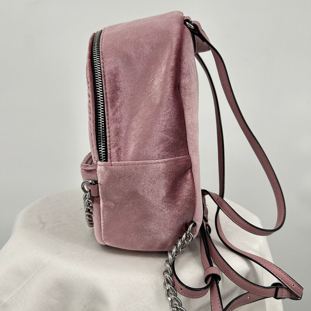 women Victoria's Secret Jeweled Velvet Mini Backpack Dusty Rose Purse