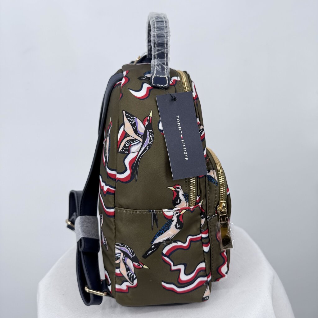 women Tommy Hilfiger Julia TH Bird Dome Backpack Olive Purse