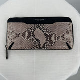 women Rag & Bone Crosby Continental Fawn Python Wallet Black & Gray Purse