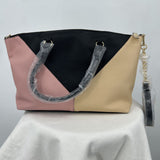 women Victoria's Secret NWT Pieced Top Handle Crossbody Pink Tan Black Purse