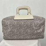 women Calvin Klein Python Duffle Cream & Gray Purse