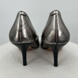 women Coach Bowery Cap Toe Pointed Pumps Pewter & Black Shoes 5
