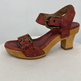 women Frye Leather Heel Clog Sandals Rustic Red Shoes 10