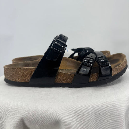 women Birkenstock Franca Patent Sandal Black Shoes 38/7